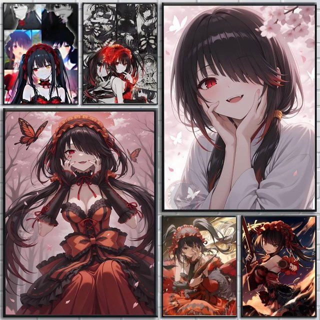 Selbstklebender Anime-Poster Druck Tokisaki Kurumi Motiv in Mehrfarbig für Wanddekoration - Bild 1