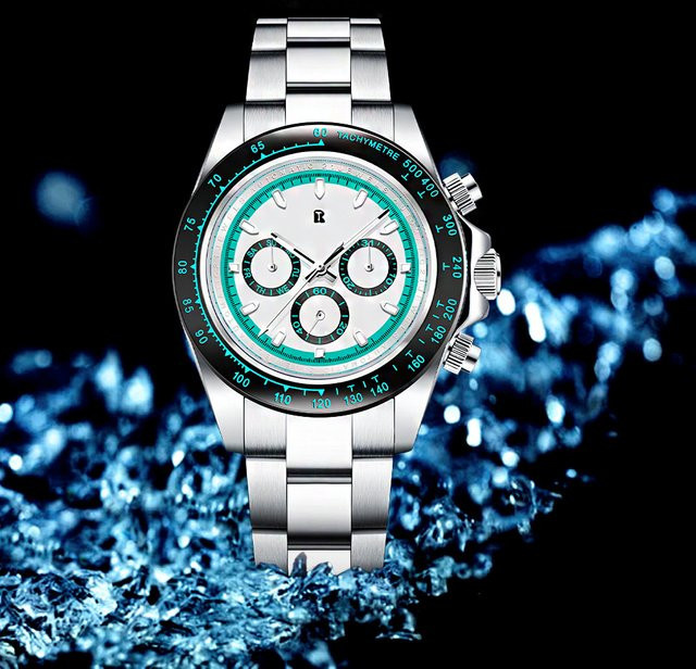 RollsTimi Armbanduhr Edelstahl, Handaufzug, Saphirglas, Weiß, Herren - Bild 1