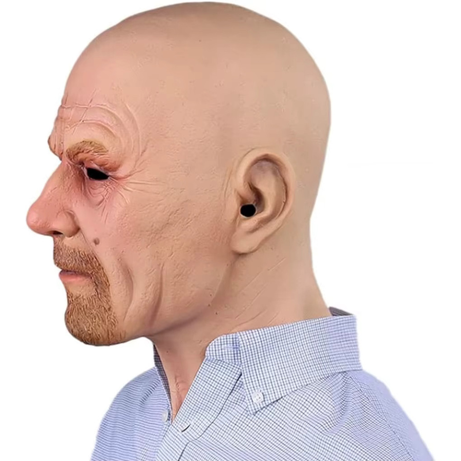 Alte Mann Kopfschmuck, Realistische Opa Maske, Bunt / Mehrfarbig - Bild 2