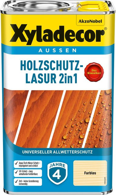 Xyladecor Holzschutz-Lasur 2in1 Transparent matt 2,5 l - Bild 1