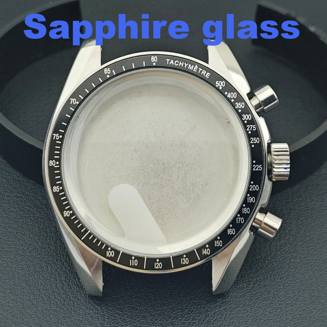 OUMASHI Uhrengehäuse, Saphirglas, Silber/Schwarz, 39,7 mm, Edelstahl, Silikon - Bild 1