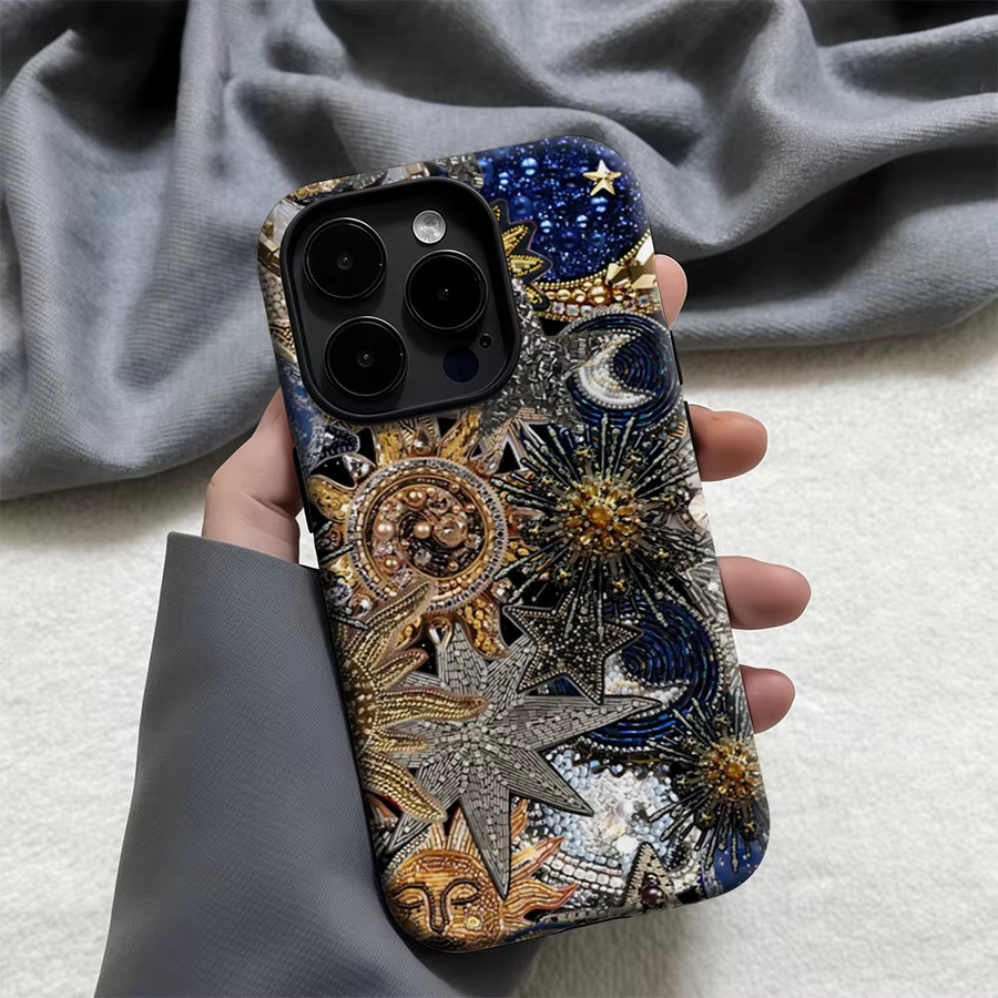 Potdemiel Handyhülle Celestial Gem Maze für iPhone 17 16 15 14 13 Pro Max Plus mit doppelschichtiger Rückseite in Multicolour - Bild 4