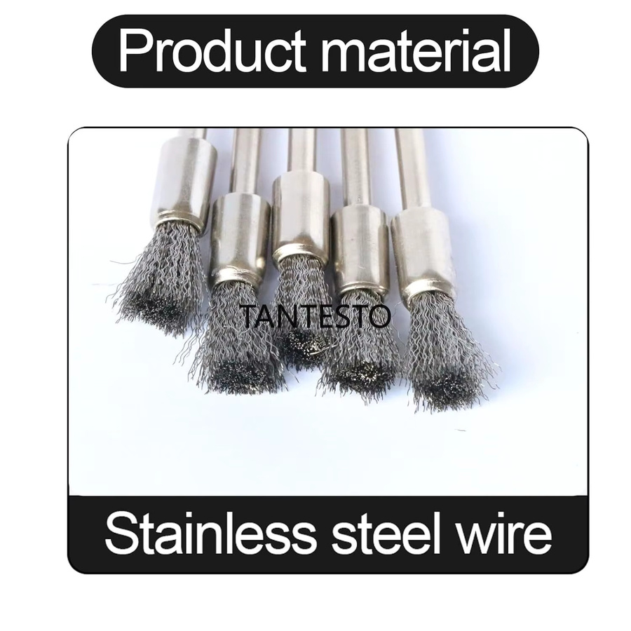 TANTESTO 20-teiliges Kratzbürsten-Stift-Set mit Edelstahlborsten zur Entfernung von Korrosion und Rost - Bild 2