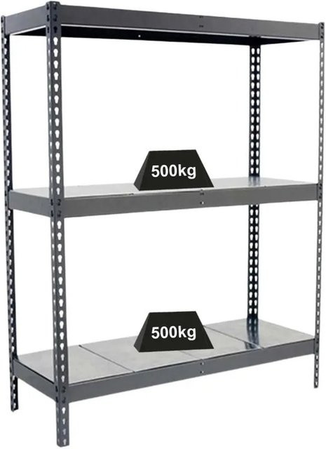 PROREGAL Schwerlastregal Metal Beast Three aus Metall in Grau, H x B x T: 200 x 210 x 90 cm - Bild 1
