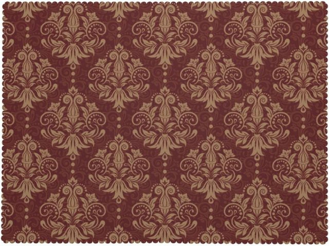 JMG Household Supplies Damast-Tischdecke in Dunkelrot und Gold mit floralem Muster, B/L: 140 x 220 cm - Bild 1