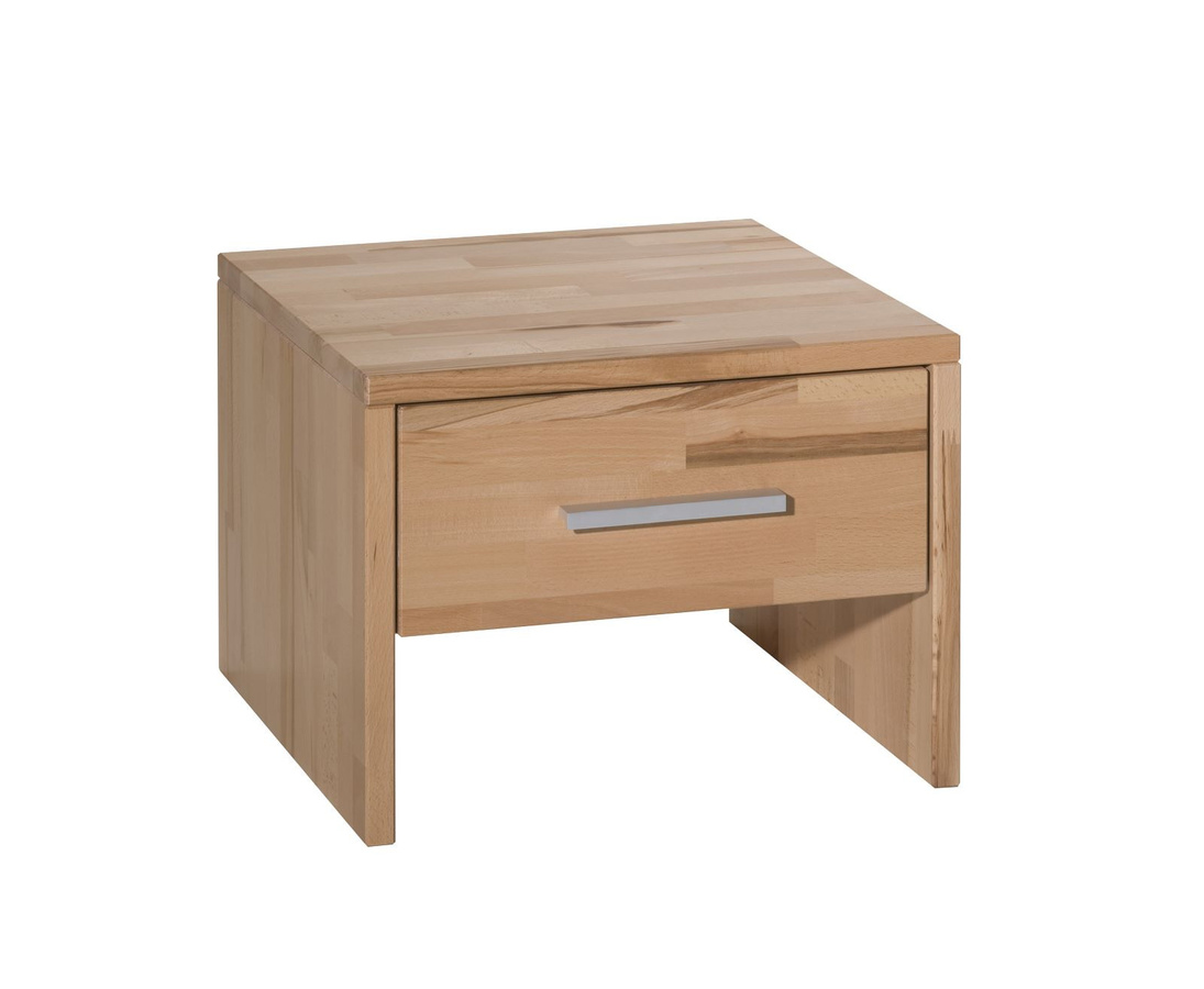 Nachttisch Travo aus Kernbuche in Braun und Beige, modern und geölt - Bild 1