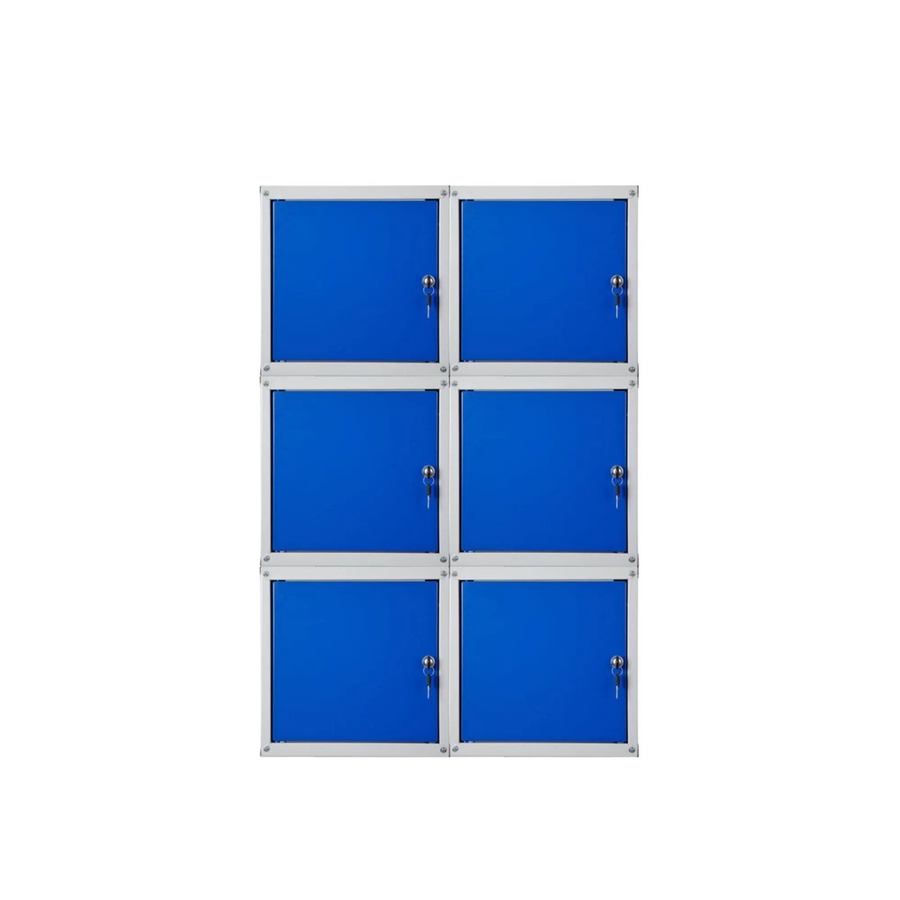 PROREGAL Schließfachwürfel Cubic Set aus Metall, 6 Stück, Grau-Blau, H x B x T: 35 x 35 x 35 cm - Bild 2