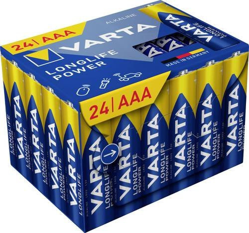 Varta Longlife Power AAA Micro Batterien, 24 Stück, Blau/Gelb - Bild 1