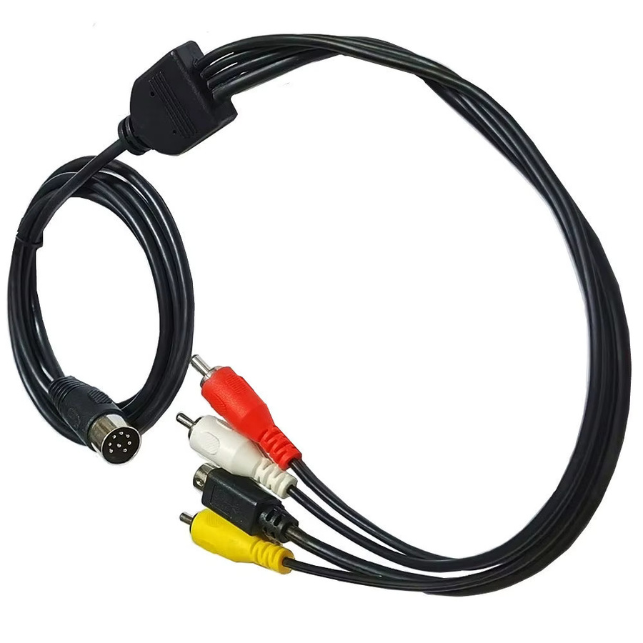 OULLX DIN 8pin auf Mini DIN 4pin 3RCA AV Adapter Kabel in Schwarz, 1,5 m Länge für S-Video Audio Video Verbindung von DVD, HDTV und VCR - Bild 6