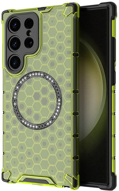 Techsuit MagSafe-Hülle HoneyComb Shield für Samsung Galaxy S25 Ultra S938 in Grün - Bild 1