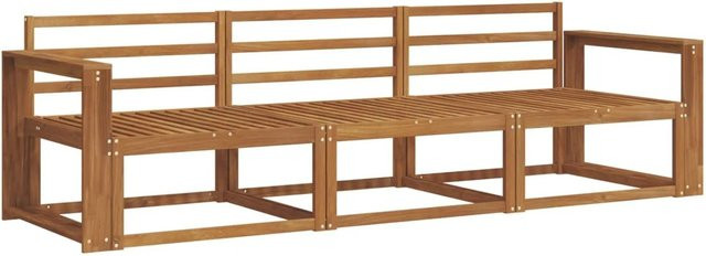 vidaXL Outdoor-Sofagarnitur 3-teilig aus Massivholz Akazie in Braun mit Lamellen-Design - Bild 1
