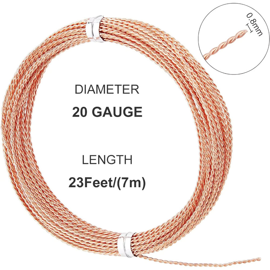 nbeads Schmuckdraht Kupfer, 20 Gauge, 23ft, Twist - Bild 2