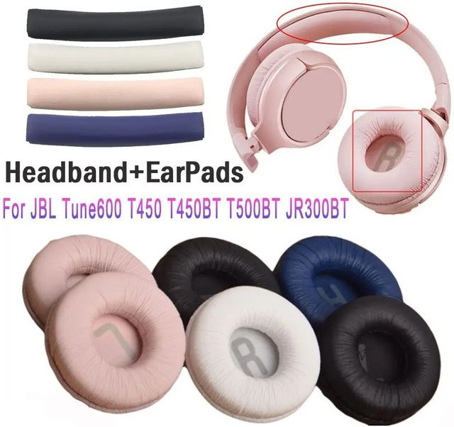 JBL Ersatz-Ohrpolster aus weichem Schaumstoff für Tune 600 T450 T450BT T500BT JR300BT, 1 Paar, Schwarz/Mehrfarbig, Durchmesser: 70 mm - Bild 1