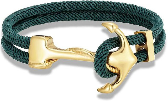 Ankerarmband Herren, Paracord, dunkelgrün, 21cm - Bild 1