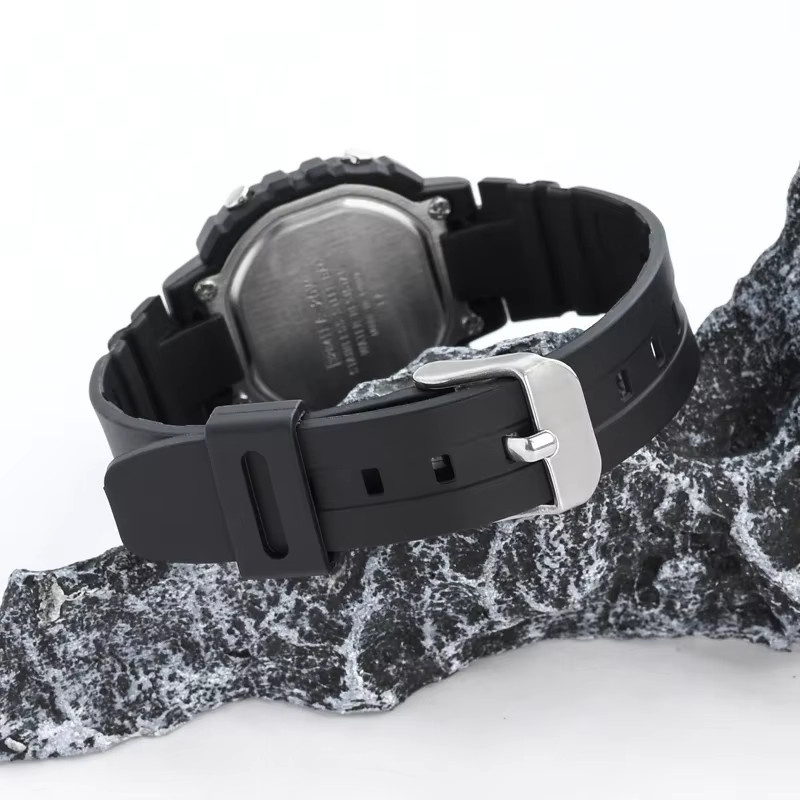 Casio Uhrenarmband, Silikon, Edelstahl, Schwarz, Damen, 10mm - Bild 3