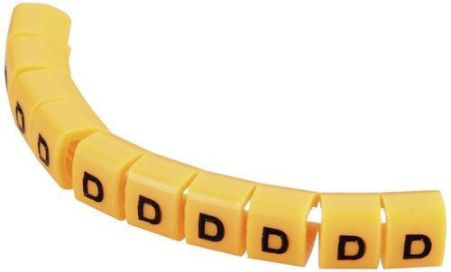 TRU Components Kennzeichnungsclip TC-MB1/D203 mit Aufdruck D in Gelb, Außendurchmesser-Bereich 3 bis 3,60 mm - Bild 1