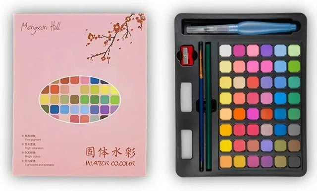 Aquarellfarben-Set von Love Home Garden mit 48 Farben und Pinsel in Grau und Multicolour - Bild 1