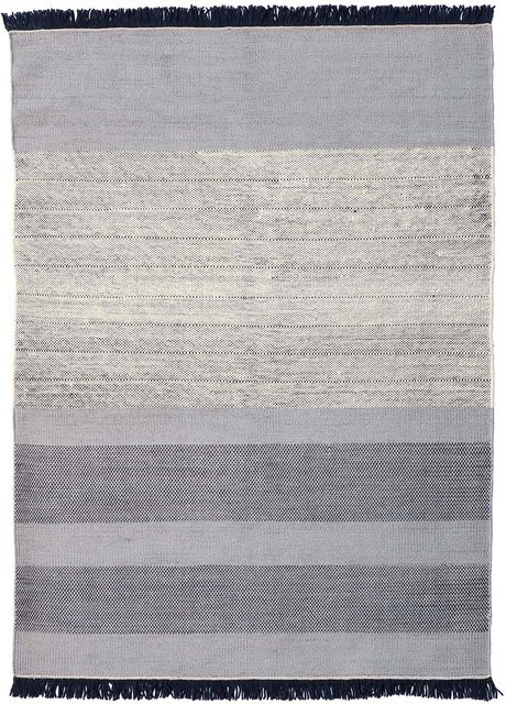Nanimarquina Tres Stripes Teppich modern gestreift in Grau und Multicolour flachgewebt rechteckig - Bild 1