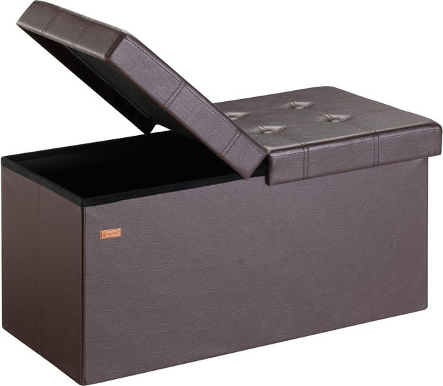 Casaria Sitzbank Braun mit Stauraum und faltbarer Funktion B/T/H: 80 x 40 x 40 cm - Bild 1