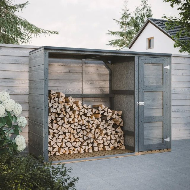 Holzlager für Brennholz aus Kiefernholz von Intergard, B/T/H: 75 x 159 x 217 cm - Bild 1