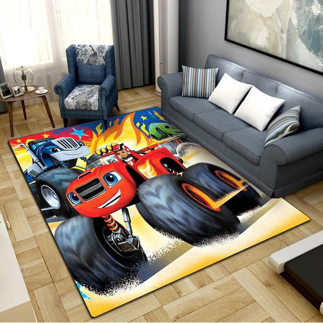 Blaze Monster Teppich für Wohnzimmer und Kinderzimmer, rutschfeste Bodenmatte aus Polyester, Mehrfarbig, B/T: 150 x 100 cm - Bild 1