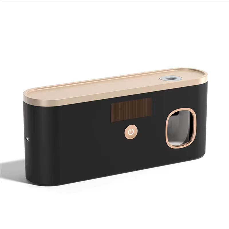NOCCLILI 3-in-1 Elektrische Zahnbürsten-Desinfektionsvorrichtung mit Zahnpasta-Spender, Wandmontierter Zahnbürstenhalter in Schwarz und Gold - Bild 6