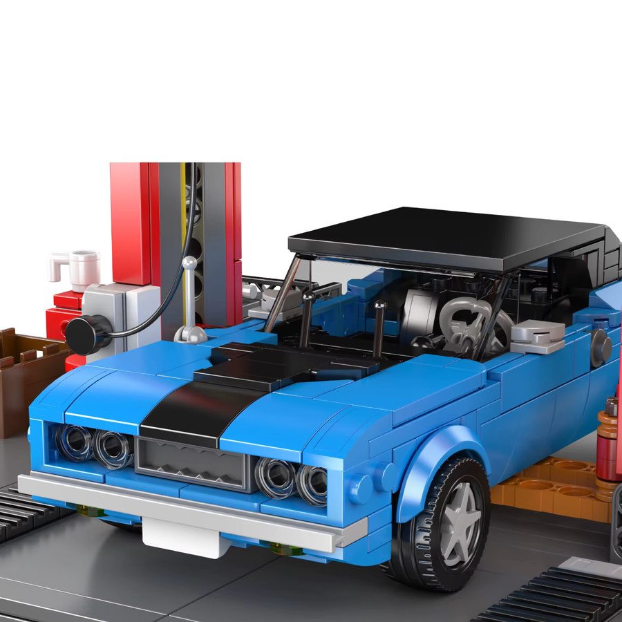 Mould King Muscle Car Repair Shop, Modell Bausteine Kit, 858 Teile, ab 8 Jahren - Bild 4