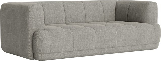 HAY Quilton 2 Sitzer Sofa in Grau mit Textilbezug und Quilting-Optik - Bild 1
