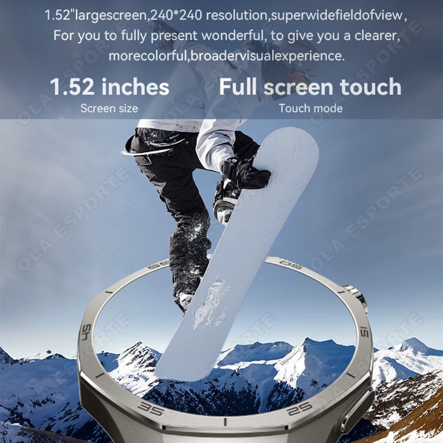 Ola Esporte Smartwatch, Edelstahl, Silber, Herren, GPS, 1,53 Zoll - Bild 2