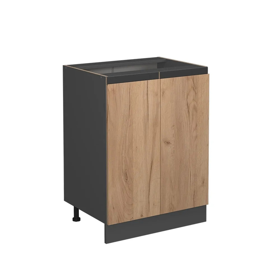 Vicco Küchenunterschrank R-Line J-Shape in Anthrazit und Eiche, Breite: 60 cm, Höhe: 81,6 cm, Tiefe: 46 cm - Bild 3