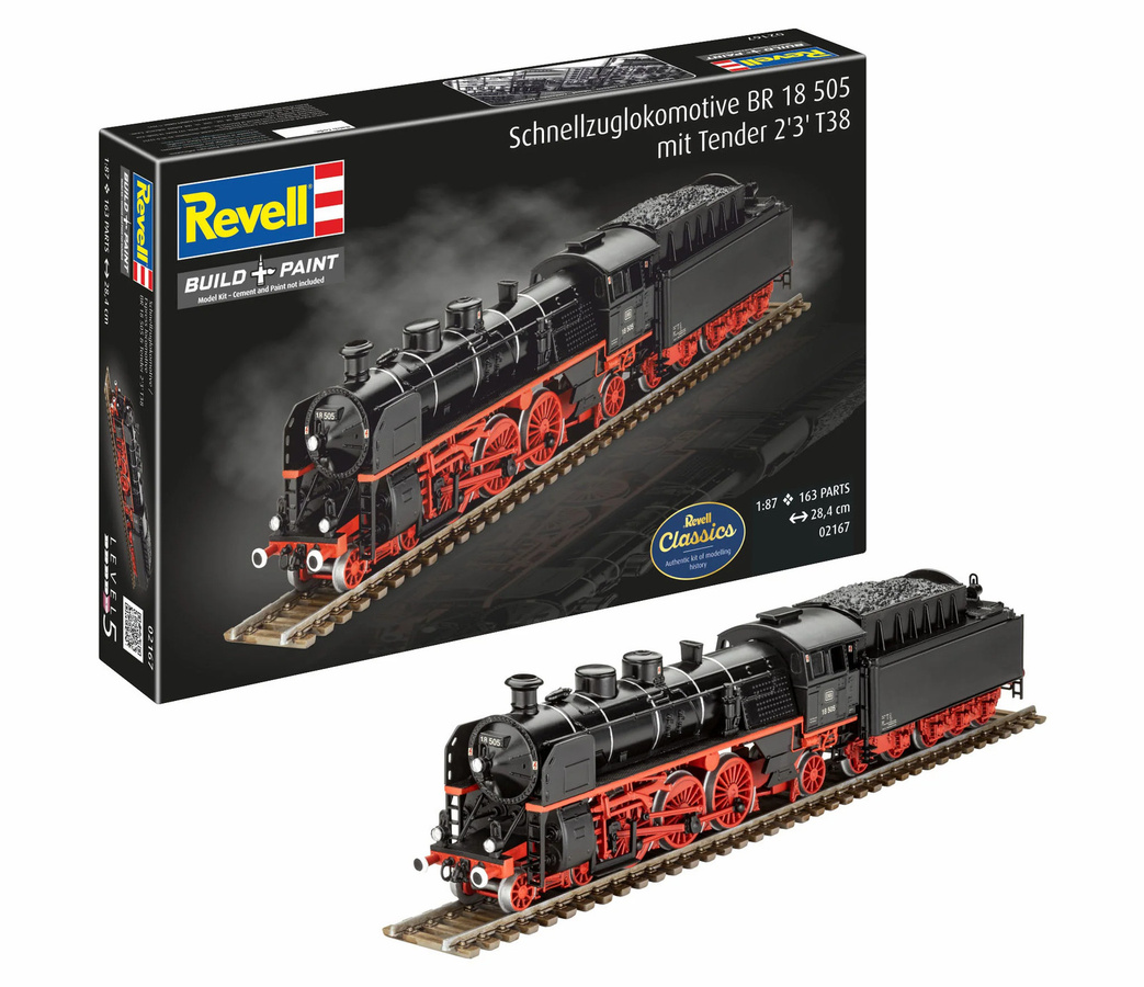 Revell Schnellzuglokomotive BR 18 505 mit Tender 2'3' T38, Bausatz, 1:87 - Bild 4