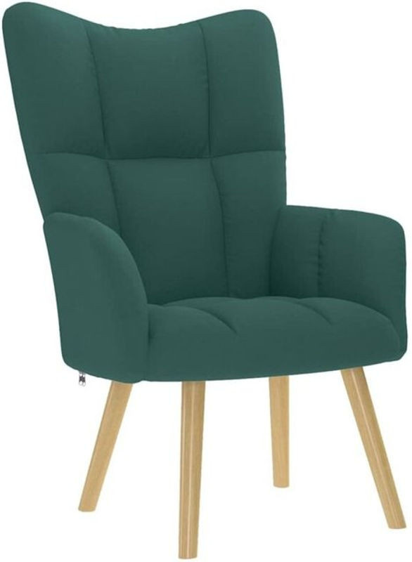 VIDAXL Relaxsessel in Grün aus Stoff mit Metallgestell im skandinavischen Design, B/T/H: 61,5 x 69 x 95,5 cm - Bild 1