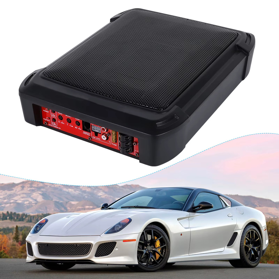 Podofo Aktives Auto-Subwoofer-Set 1000W in Schwarz mit Schlankem Verstärker und Audiokabel für Unter-Sitz-Montage - Bild 4