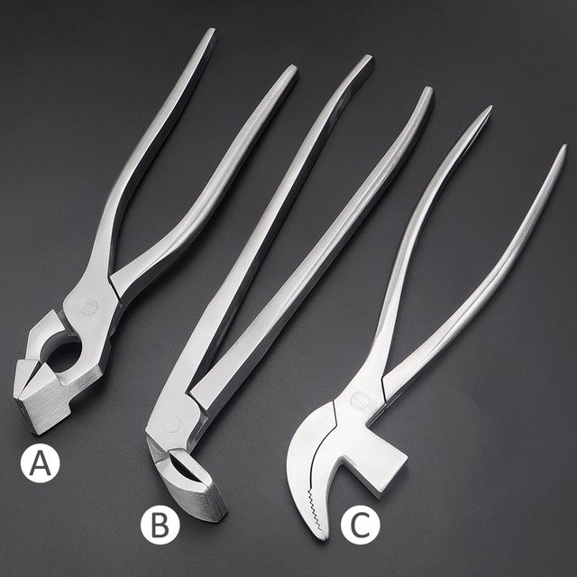 QJH Lederhandwerk-Zangen-Set für Kantenanpassung und Präzisionsarbeiten in Silber - Bild 1