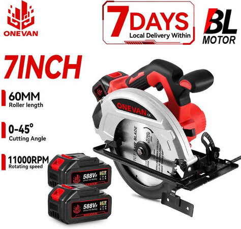ONEVAN 4000W Bürstenlose Elektrische Kreissäge 7 Zoll Kabellose Handkreissäge für Makita 18V Akku mit 11000 U/min