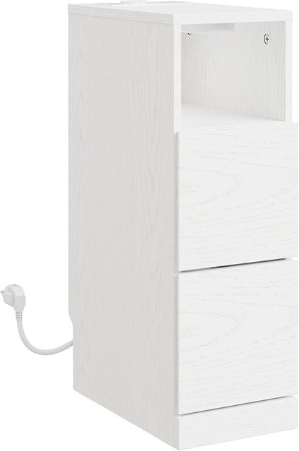 SoBuy Nachttisch mit 2 Schubladen in Cremeweiß, modern, B/T/H: 35 x 20 x 60 cm - Bild 1