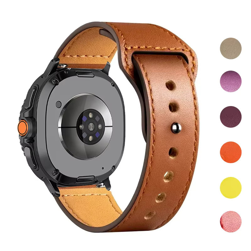 Samsung Galaxy Watch 8 Classic/40/44 mm Uhrenarmband, Leder, brown, Unisex - Bild 3