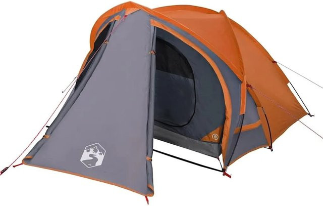 vidaXL Kuppel-Campingzelt für 2 Personen in Grau und Orange, wasserdicht, Modell 94341 - Bild 1