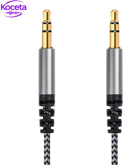 Koceta HiFi On-Ear-Kopfhörerkabel 3,5 mm auf 3,5 mm OFC Audiokabel für Headsets, Grau, Länge: 1,5 m - Bild 1