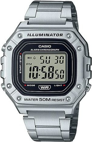 Casio Digitaluhr, Quarz, Edelstahl, Silber, Herren - Bild 1
