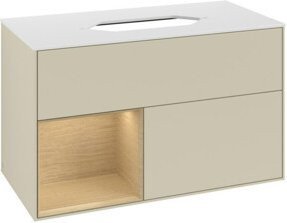 V&B Waschtischunterschrank Finion in Silbergrau lackiert, Breite: 100 cm, Tiefe: 60,3 cm - Bild 1