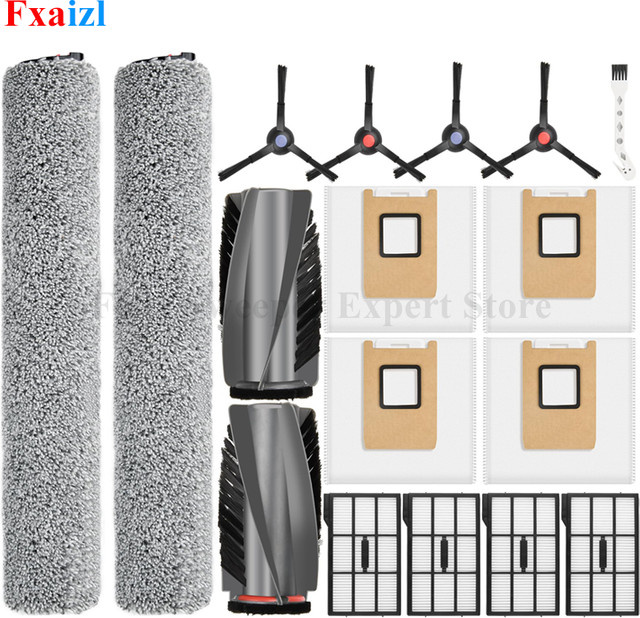 Fxaizl Zubehör Set für Eufy Omni E25 und E28 mit Hauptwalze, Seitenbürsten, Mopptüchern, Staubbeuteln, Filtern und Reinigungsbürsten aus Kunststoff - Bild 1