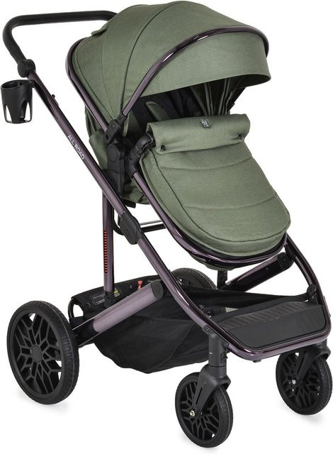 Moni Kombikinderwagen 3 in 1 All Road in Grün mit Babyschale, Sportsitz und Tragetasche - Bild 1