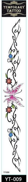 Vixun Gürtel Tattoo Aufkleber, Schmetterling Blume, Unisex, 60*420mm - Bild 1