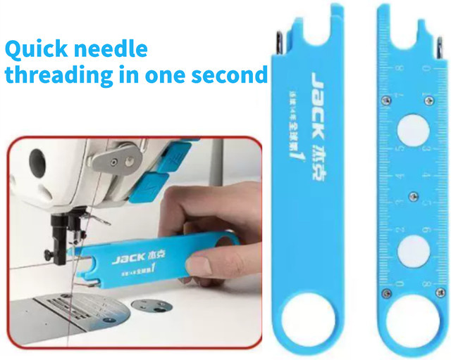 Anti-Prick Threader Magnetisches Ein-Sekunden-Nadelädelwerkzeug der 3. Generation Nählineal-Kit Multifunktionsgerät in Blau - Bild 1