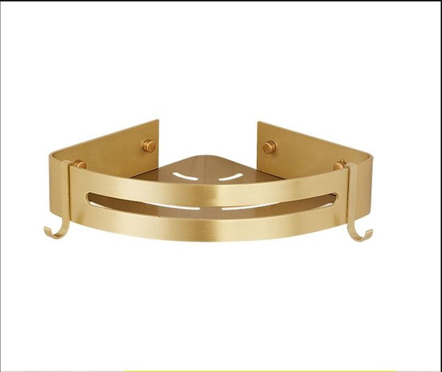 Wandmontiertes Eckregal aus gebürstetem Goldaluminium für dein Badezimmer von Household supplies MH - Bild 1