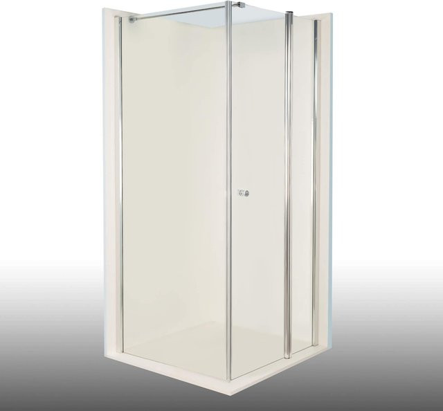 Dusbad Vital 2 Duschkabine Kombination mit Drehtür rechts und Duschwand links, Farbe Silber/Transparent, B/T/H: 1200 x 1175 mm - Bild 1