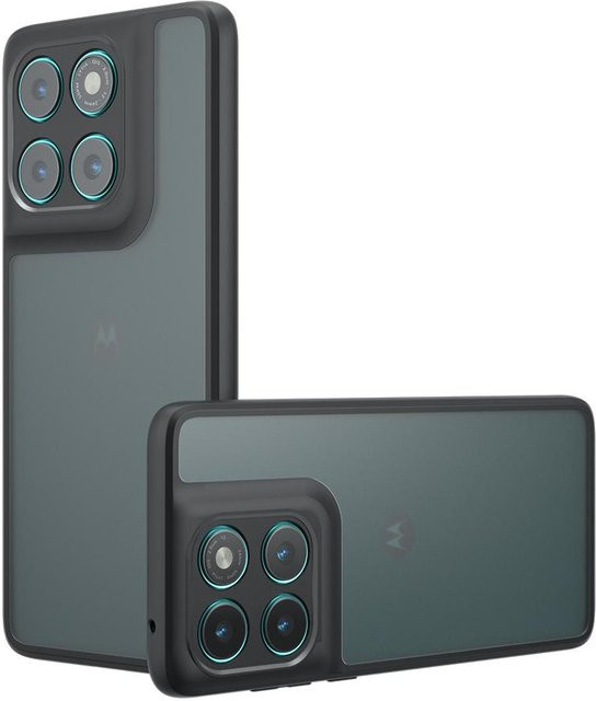 Sturzsichere MagSafe Handyhülle für Motorola Moto Edge 60 Fusion, Neo, Stylus, G85 Pro in Schwarz mit eingebautem Airbag und mattem Finish - Bild 1