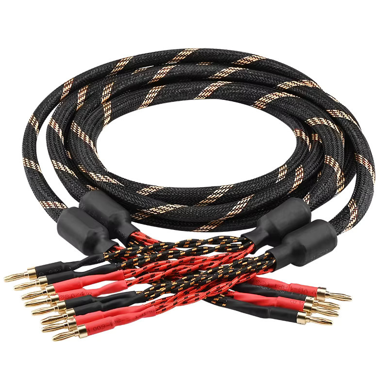 ATAUDIO Hi-Fi Bi-Wiring Lautsprecherkabel mit Bananensteckern aus sauerstofffreiem Kupfer in Schwarz - Bild 2