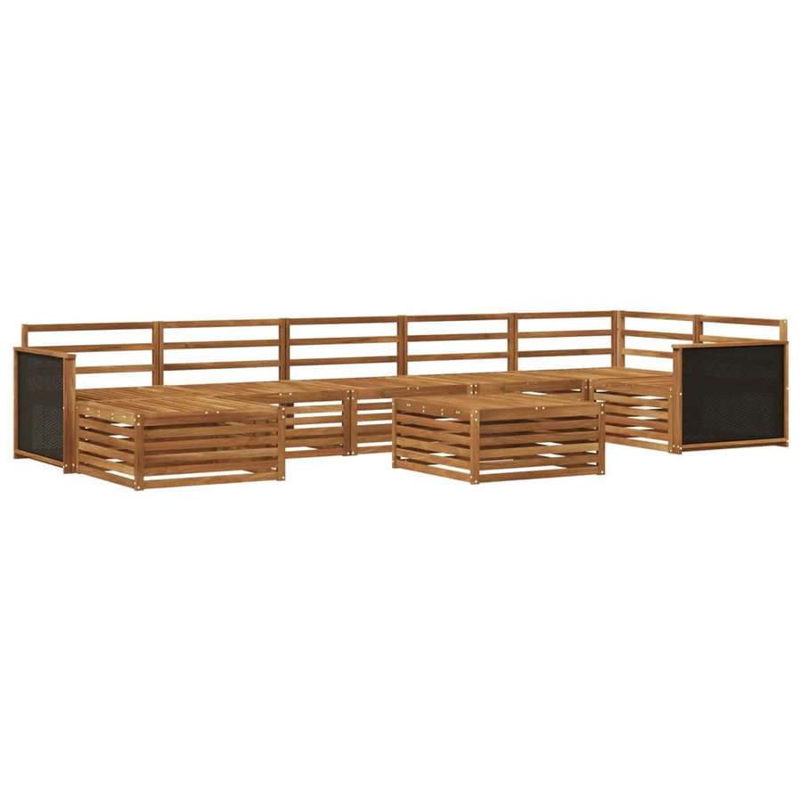 vidaXL Outdoor-Sofagarnitur aus Akazienholz in Braun, 8-teiliges Set mit Tisch und Polstern - Bild 2